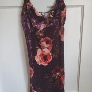 Suede floral dress